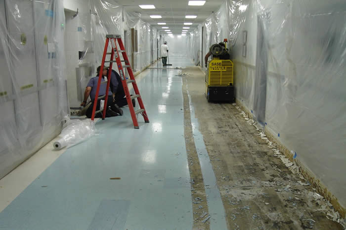 Remove Industrial Tile Restore Concrete Floor