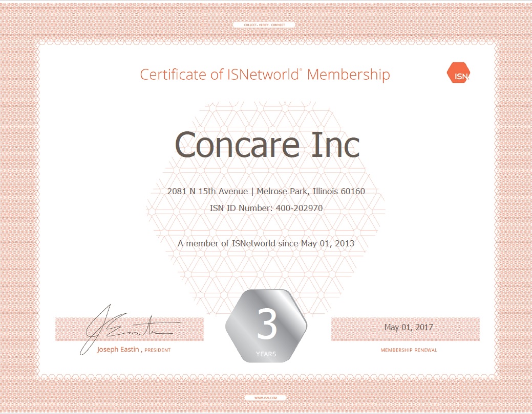 ISN certificate